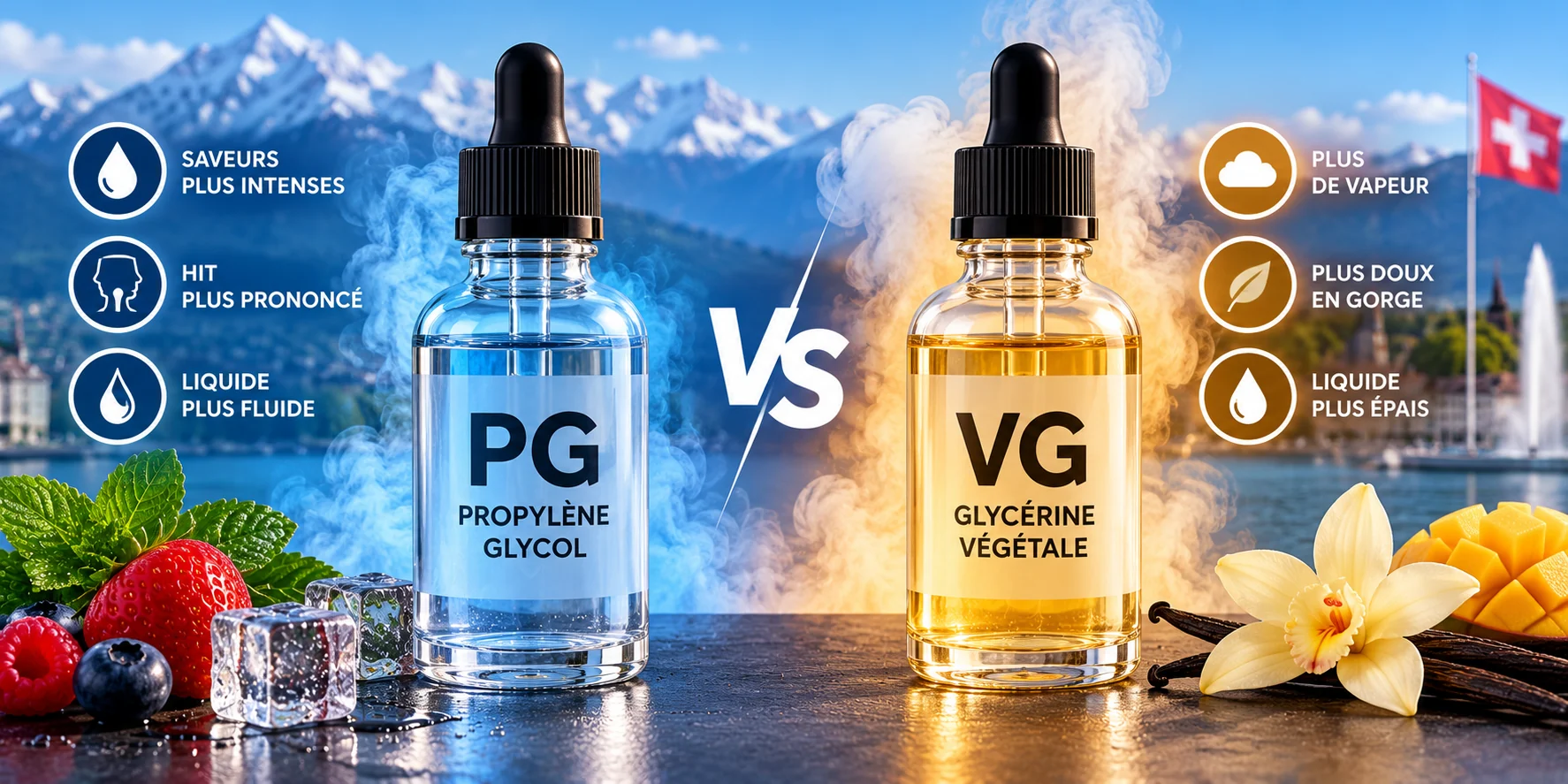 Quelle différence entre PG et VG dans un e-liquide ? Guide complet